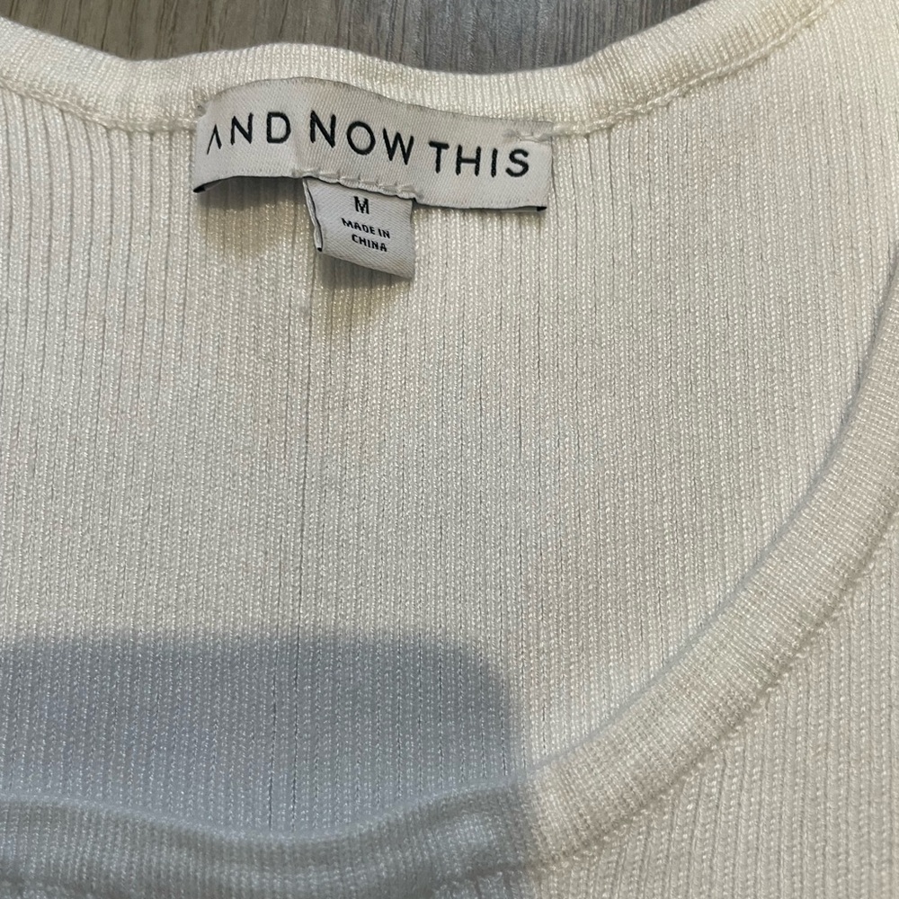 White Ribbed Knit Tank Top - Picture 3 of 4